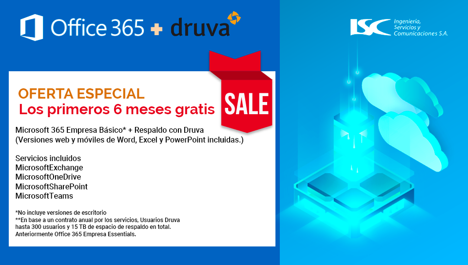 PRUEBA GRATIS MICROSOFT 365 Y DRUVA - ISC